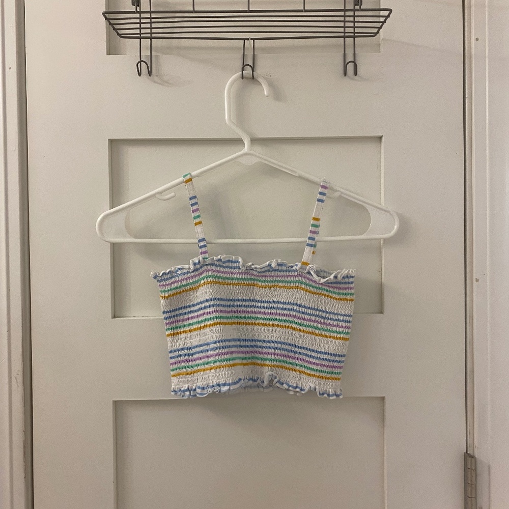XS rainbow striped tube tank top